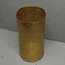 Gold Trash Can for Bathroom, Metal Garbage Can for Offices, 7" W X 7" L X 12" H