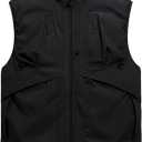 Men's Outerwear Vests Winter Vest Warm Water-Resistant Fleece Lined Mock-Neck Casual Outdoor Sleeveless Jacket (Black, M)