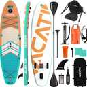 NACATIN Inflatable Stand Up Paddle Board with Kayak Seat,10'6"Upgrade Version Blow Up Paddle Boards for Adults with Premium SUP Accessories&Backpack,Adjustable Paddle,Camera Mount,Fins,Hand Pump