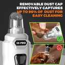 Whisper Quiet Dog Nail Grinder with 4 LED Lights, Safe & Stress-Free for Sensitive Dogs of All Breeds & Sizes, 3 Grinding Bits, 3-Speed, Pet Nail Trimmers, Rechargeable Painless Grooming Kit White