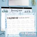 GuassLee Monthly Large Desk Calendar 2026-2027 - 19 Months 22" x 17" Calendar from Jun. 2026 to Dec. 2027, Large Monthly Planner with Holiday Watercolor Design for Office School Home Organizing