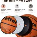 Wettarn Rubber Training Basketball with Pump Street Ball Made for Teens Adults Indoor and Outdoor Game Gym Training Competition Basketball Games, Size 7, 8 pcs