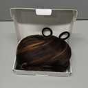 Curly Ends Yaki Straight Drawstring Ponytail for Women 18inch Curly Drawstring Ponytail Extension Synthetic Kinky Straight Ponytail with Curly Ends(Dark Brown with Golden Highlights 4H27)