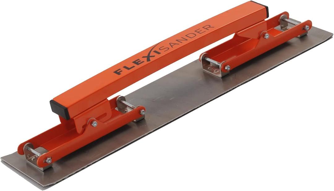 Hand-held flexible sanding board, block Flexisander for sanding curved surfaces with fastening system; vehicle body repairers, shipbuilders, composite and woodworking, cars (22 x 4.5 inches)