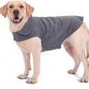 Fleece Dog Coat Pet Jacket Reflective for Cold Weather for Extra Large to Small Pets(Grey,S) (S:chest girth 15-17.3",body 12")