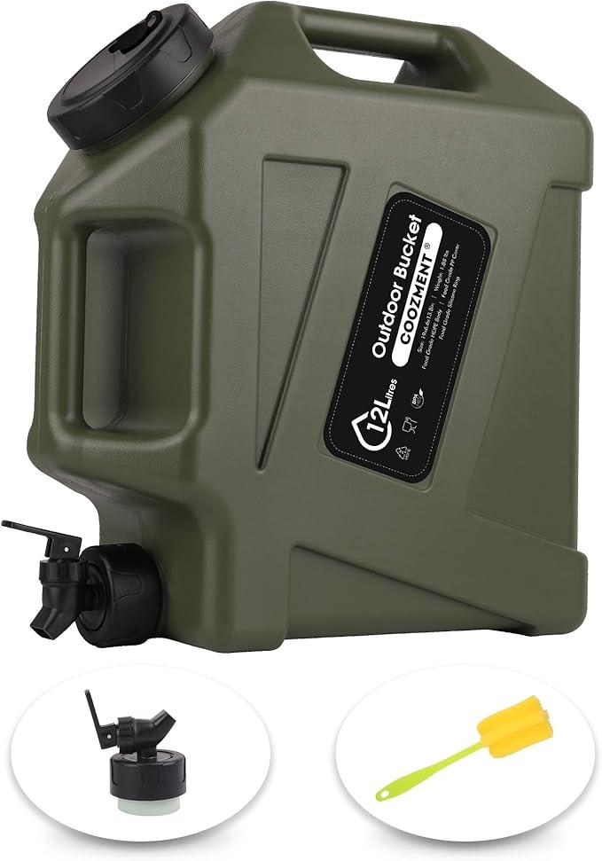 Water Containers with Spigot, BPA Free Water Jug, Military Green Water Tank, Multifunction Water Storage Containers for Camping Outdoor Hiking,Emergency Stroage, Size: 409.6 Ounces