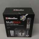 Mueller Multistick 800W 4-in-1 Immersion Blender Handheld, 12 Speed Hand Mixer - Turbo Boost, Heaviest Duty Copper Motor, Titanium Blades Hand Blender, Milk Frother Wand, Whisk, Beaker, Chopper, Grey