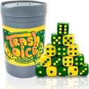 Big Discoveries Trash Dice - Fast-Paced Family Dice Game | Exciting 2-Player Board and Dice Game with Trash Can and Dice Set | for Travel, Party, and Games Night