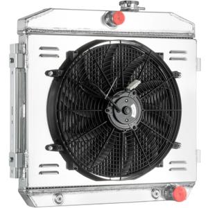 1955-1957 Chevy Radiators,3 Row Core Radiator For 1955-1957 1956 55 Chevy Bel Air Belair Nomad,One-Fifty(150),Two-Ten(210) V8 Full Aluminum Radiator Shroud Fan Kit