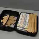 Mexican Train Double 12 Dominoes Set with 4 Wooden Trays/Racks in Portable Carrying Case Colorful 91 Tiles & 9 Trains Board Game for Family Game Night