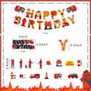 LaVenty Sound The Alarm I Am 4 Balloon Firetruck 4th Birthday Decoration Firefighter Cake Balloons