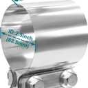 Exhaust Clamp, 2.5 inch exhaust clamps, Muffler Clamp 304 Stainless Steel, Exhaust Band Clamps for Pipes(2pcs).