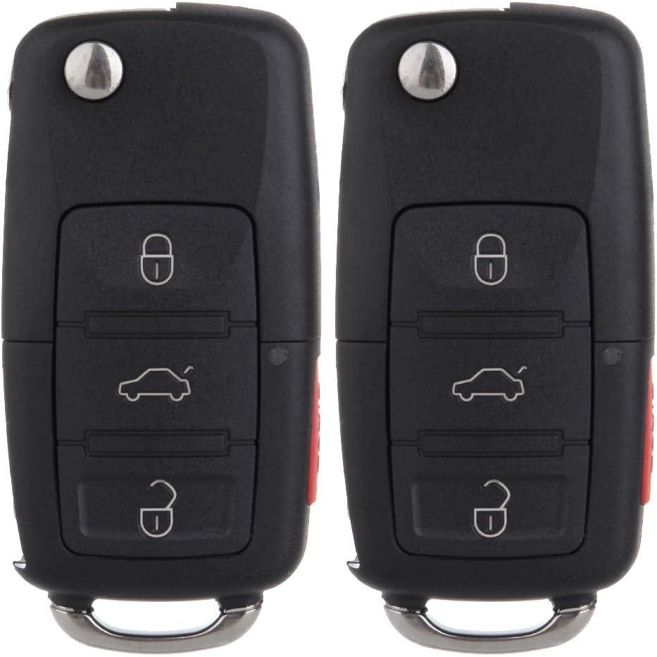 SCITOO Key Fob Keyless Entry 2005 for Volkswagen for Beetle 1.8L, 2005 for Volkswagen for Golf 1.8L, 2005 for Volkswagen for Jetta 1.8L HLO1J0959753AM HLO1J0959753DC (2 PCS) 4 buttons 315Mhz