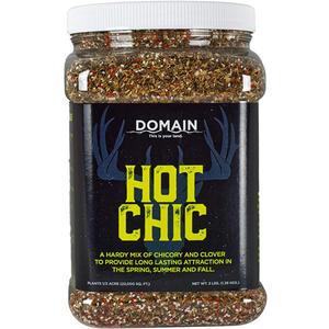Domain Outdoor Hot Chic Food Plot Seeds for Deer, Chicory - 2 Varieties of Clover, Great to Plant in Spring or Fall, Hardy Mixture of PH Tolerant Perennials, Can Last Several Years, 1/2 Acre