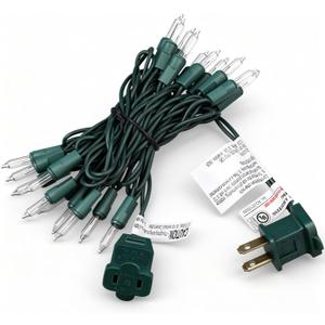 Mini Christmas Lights String Warm White Vintage Short Strand String Lights, Clear Bulbs Wire Fit Light up Christmas Decorations(20 Bulbs Connectable,6.5ft,Green)