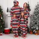 Christmas Onesie Pajamas Family Vacation Novelty One-piece Hooded Matching PJs Allover Pattern Sleepwear Nightwear (S)