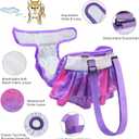 Idepet Female Dog Diapers with Suspender Detachable, 3 Pack Tie Dye Washable Reusable Girl Doggie Diapers Skirts for Small Medium Female Dog in Heat Period Cycle Urinary Incontinence Training XL