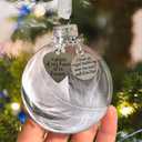 Dad Memorial Ornaments Gifts, 3.15 Inches Christmas Memorial Ornaments Hanging Clear Feather Ball Sympathy Gift