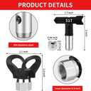 Spray Freely-8 Piece Set of Extension Pole Rod,Airless Paint Sprayer Gun Tip Extension Pole,with Swivel Joint Reversible Spray Tips and Tip Guard Protector (8in 12in 20in 30in 40in)