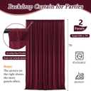 10 x 7 Feet Burgundy Backdrop Curtain for Partie, Background Curtains for Photoshoot, Birthday, Wedding, Halloween, Thanksgiving, Christmas Day, New Year Party Decorations 5Ft x 7Ft, 2 Panels