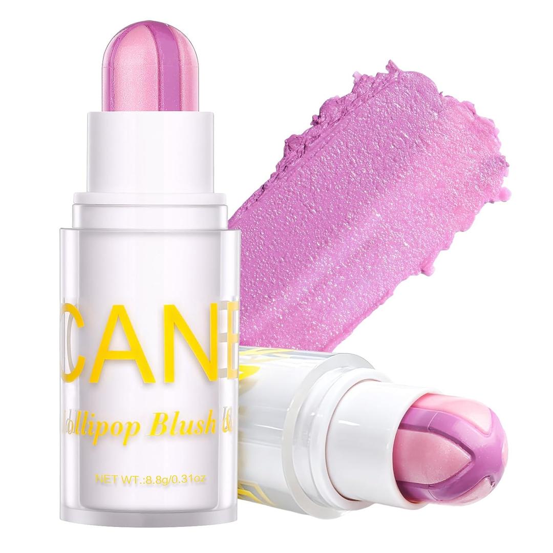 UCANBE Purple Cream Blush Stick for Cheeks, Duo-Tone Buildable Blush Makeup, Hydrating Lightweight Face Blush with Vitamin E, Natural Dewy Finish, Long-Wearing, Water-Resistant