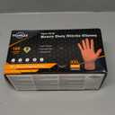 TitanFlex Thor Grip Heavy Duty Industrial Orange Nitrile Gloves with Raised Diamond Texture, 8-mil, Latex Free, Powder Free