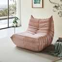 Bean Bag Chair - Corner Sofa, Fireside Chair Bean Bag Sofa Large Bean Bag Chair for Adults,Fireside Floor Couch for Living Room, Bedroom, Gaming & Office (Yellow, Single) (Pink, Single)