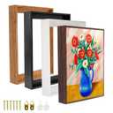 Canvas Floating Frame Wood-Look Floater Frames for Canvas Paintings White Wood Picture Frames Wall Art Painting Frame Decor 16x16inch, Light Brown