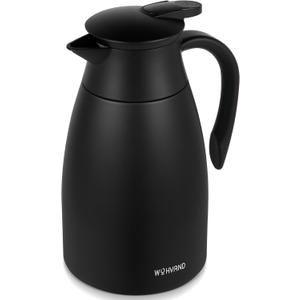 51 Oz Thermal Coffee Carafe, Stainless Steel Insulated Vacuum coffee crafts to keep coffee hot, 1.5 Liter Tea Water Coffee and Beverage Dispenser (Black)