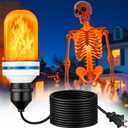 TAINAT Halloween Skeleton Lighting Kit,4 Modes LED Orange Flame Light Bulb with 19.7ft Wire for Giant Skeleton,Flickering Skeletons Lights for Outdoor Yard Skeleton Decoration