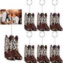 Tatuo 5 Pcs Cowboy Boots Table Number Holders Cute Photo Balloon Place Card Holder Cute Table Number Stands Picture Menu Memo Clips for Food Signs Party Wedding Anniversary Decorations (Dark Brown)