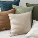 EMEMA Decorative Linen Throw Pillow Covers 24x24 Inch Brown Boho Farmhouse Neutral Couch Throw Pillows for Bed Pack of 2 Accent Pillowcase Modern Sofa Cushion Livingroom Home