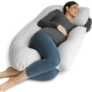 Pharmedoc Pregnancy Pillows, UShape Full Body Pillow Removable Cover Jumbo Size Light Gray Pregnancy Pillows for Sleeping Body Pillows for Adults, Maternity Pillow and Pregnancy Must Haves