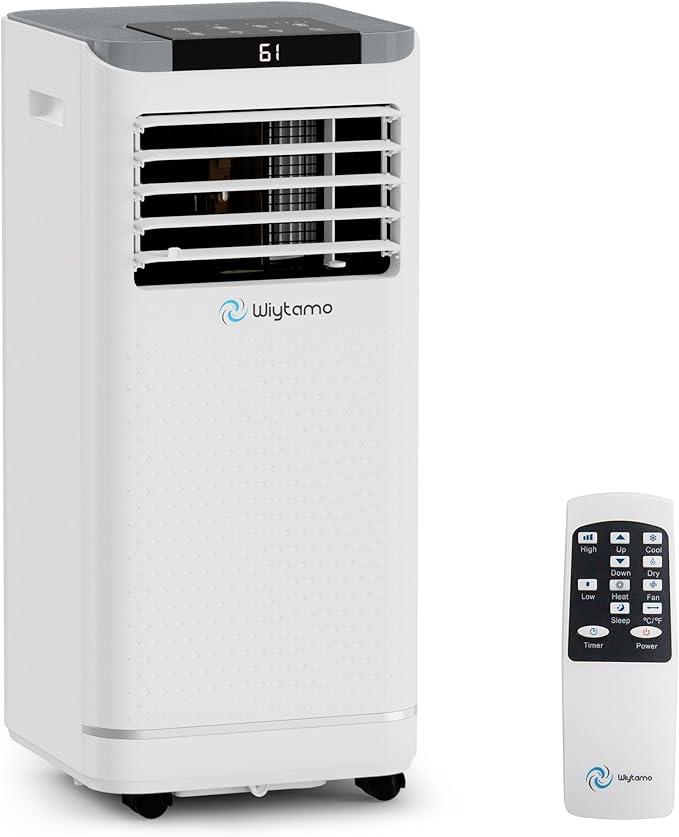 10,000 BTU Portable Air Conditioners for 450 Sq.Ft, 4-in-1 Room Air Conditioner with Cooling, Heating, Dehumidifier, Fan, Remote, Sleep Mode, Child Lock, 24H Timer, Self-Evaporating Portable AC Unit