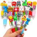 CZWZ 12Pcs Mini Multicolor Pens in One 4-in-1 Cute Pens Bulk, Fun Kawaii Ballpoint Pens for Birthdays and Party Favors Gifts Teacher School Supplies
