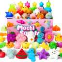 JOYIN Easter Mochi Squishy Toys Set, Random 25 Pack Mini Squishy Mochi, Party Favors for Kids, Kawaii Stress Relief Toys, Basket Stuffers, Goodie Bags Fillers, Birthday Gifts, Classroom Prizes
