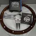 Real Wood & Chrome Steering Wheel Kit Compatible with Chevy Gm 95-01 Set Engraved Horn GMC TRUCK