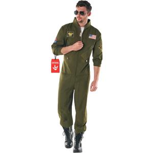 Morph Pilot Costume Men, Fighter Pilot Costume, Aviator Suit, Halloween Costumes Adult, Halloween Costumes Mens (Large)