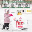 Christmas Inflatable Outdoor Decoration Ball, Giant 24 Inch Santa Claus Large Inflatable Ornaments with LED Light, Christmas Xmas Blow Up Ball for Yard Lawn Porch Tree Holiday Decor