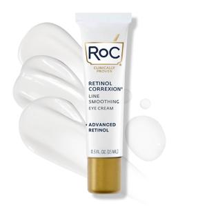 RoC Retinol Correxion Under Eye Cream for Dark Circles & Puffiness, Daily Wrinkle Cream, Anti-Aging Skin Care Treatment for Women and Men, 0.5 oz 