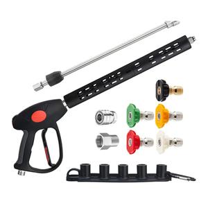 M MINGLE Replacement Pressure Washer Gun with Extension Wand, M22 15mm or M22 14mm Fitting, 5 Nozzle Tips, 40 Inch, 4000 PSI