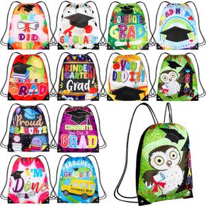 Durony 36 Pieces Kindergarten Graduation Gift Bags Preschool Graduation Party Favors Drawstring Bags for Students, 12 Styles