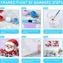 2 Pack Christmas Paint by Numbers for Kids with framed, DIY Cute Cartoon Christmas Kids Paint by Number Kits on Canvas, Arcrylic Easy Paint by Number for Kid and Adults Home Wall Decor 7.8x7.8Inch