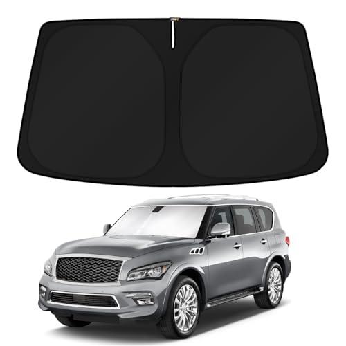 KUST Windshield Sun Shade for 2014-2024 Infiniti QX80 SUV Accessories Custom Fit Sunshade Sun Visor Protector Foldable Blocks UV Rays Keep Your Car Cooler