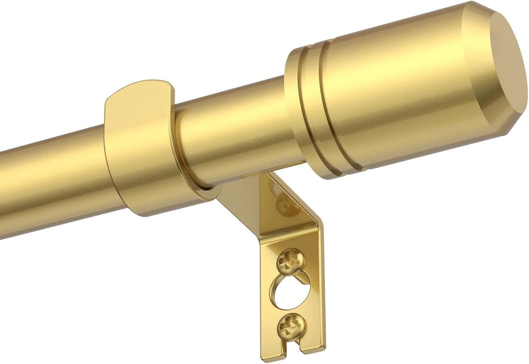 GXOACKJ Curtain Rods for Windows 28 to 48-60 Inches, 5/8 Inch Gold Adjustable Small Curtain Rod Set with Brackets for Bedroom Living Room
