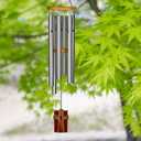 Woodstock Wind Chimes for Outside, Outdoor Decor, Garden, Patio and Front Porch Decor, (28") Memorial Sympathy Wind Chimes Amazing Grace Wind Chime Stained Glass Cross Christmas Gifts (AGS)