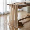Keketoarrange Deep Beige Cheesecloth Table Runner Rustic Boho Butter Gauze 120 Inch 10 FT Cheese Cloth for Wedding Baby Bridal Shower Birthday Party Long Sheer Spring Summer Home Decorations