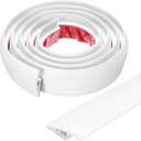 MECCANIXITY Floor Transition Strip Self Adhesive, 2m/6.6ft Laminate Door Transition Strips Carpet Edging Strip for Carpet Doorways Joining Floor Gaps Fit for 10mm Height, White