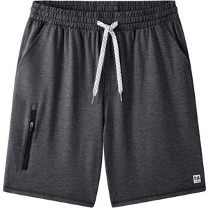G Gradual Men's 7" Athletic Sweat Shorts with Zipper Pockets Soft Elastic Waist Lounge Workout Gym Shorts for Men