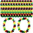 Zeyune Juneteenth Leis Decorations Juneteenth Flower Leis Bulk Black History Month Flower Necklaces June 19th Party Supplies Black Freedom Day Party Decorations(12 Pcs)